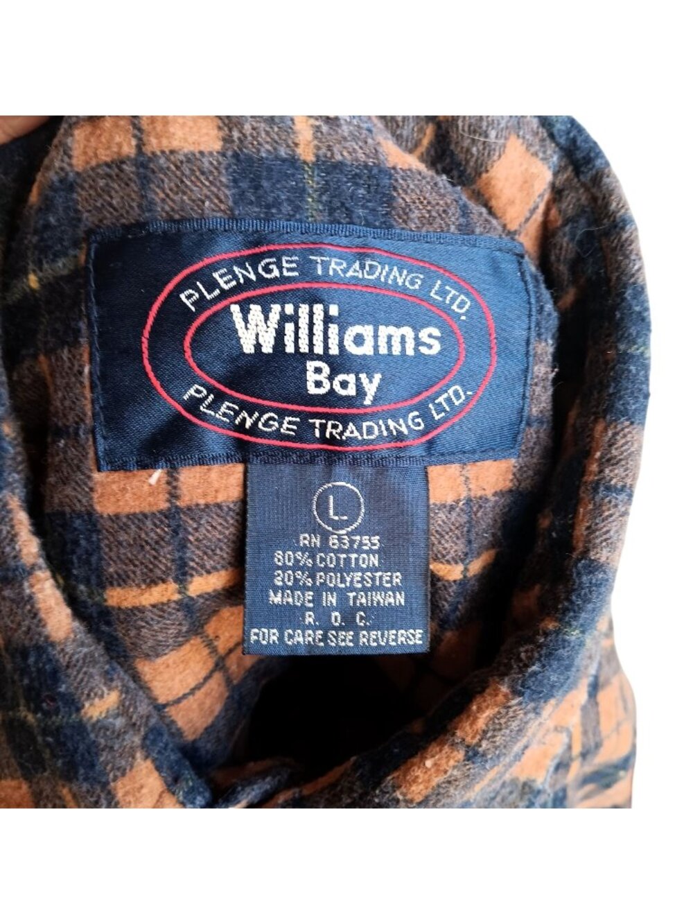 Large Vintage Flannel Shirt 1990's Williams Bay Plaid Soft Buttery Grunge Indie